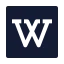 Wikipedia icon with solid sharp style