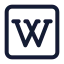 Wikipedia icon with stroke standard style