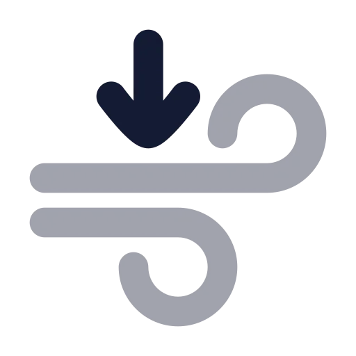 Wind Arrow Down Icon in Bulk Rounded style