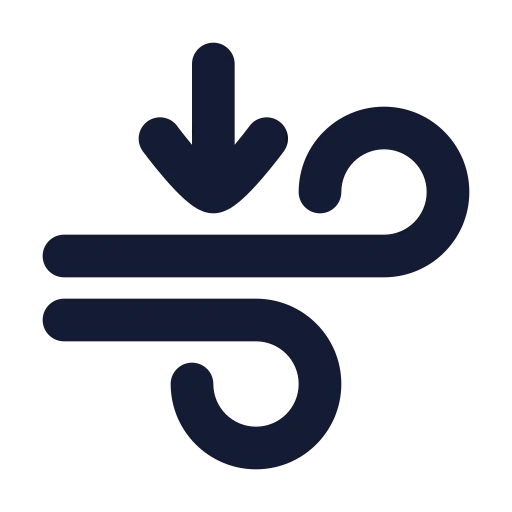 Wind Arrow Down Icon in Solid Rounded style