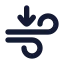 Windarrowdown icon with solid rounded style