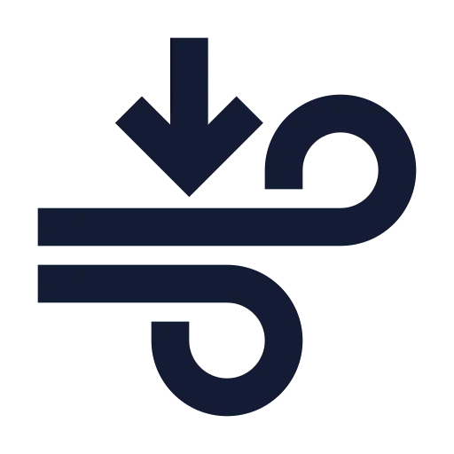 Wind Arrow Down Icon in Solid Sharp style