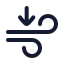 Windarrowdown icon with stroke rounded style