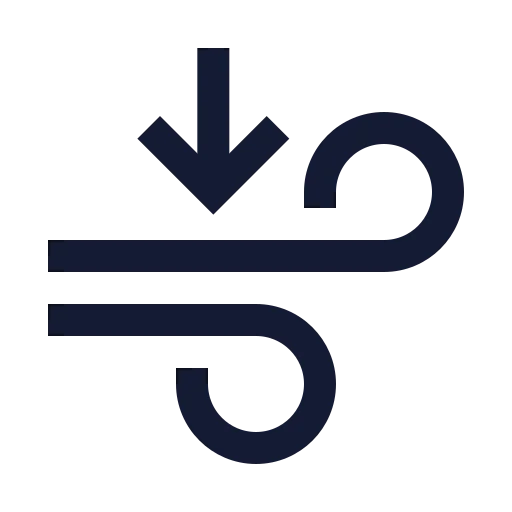 Wind Arrow Down Icon in Stroke Sharp style