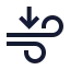 Windarrowdown icon with stroke sharp style