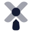 Windpower icon with bulk rounded style