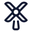 Windpower icon with stroke rounded style