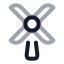 Windpower icon with twotone rounded style