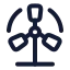 Windpower icon with stroke rounded style