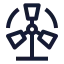 Windpower icon with stroke sharp style