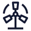 Windturbine icon with stroke sharp style