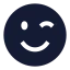 Wink icon with solid sharp style
