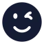 Winking icon with solid rounded style