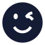 Winking icon with solid sharp style