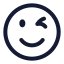 Winking icon with stroke standard style