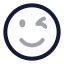 Winking icon with twotone rounded style