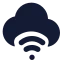 Wirelesscloudaccess icon with solid rounded style