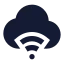 Wirelesscloudaccess icon with solid sharp style