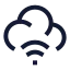 Wirelesscloudaccess icon with stroke sharp style