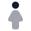Woman icon with bulk rounded style
