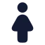 Woman icon with solid rounded style