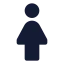 Woman icon with solid standard style