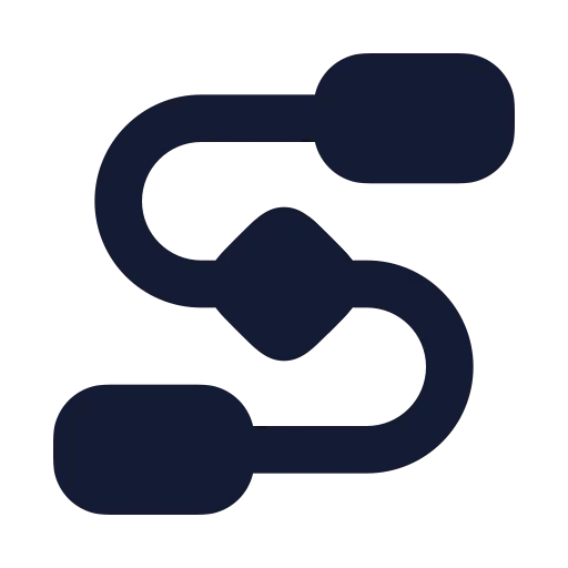 Workflow Icon in Solid Rounded style
