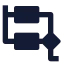 Workflowsquare icon with solid sharp style