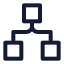 Workflowsquare icon with stroke sharp style