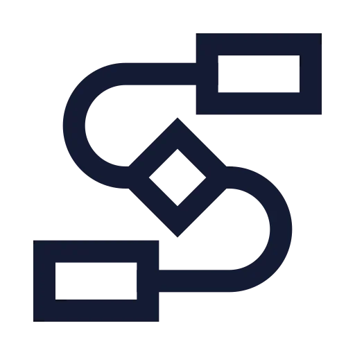 Workflow Icon in Stroke Sharp style