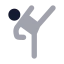 Workoutkicking icon with bulk rounded style