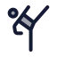 Workoutkicking icon with duotone standard style