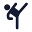 Workoutkicking icon with solid rounded style