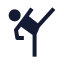Workoutkicking icon with solid sharp style
