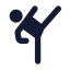 Workoutkicking icon with solid standard style