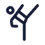 Workoutkicking icon with stroke rounded style