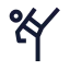 Workoutkicking icon with stroke sharp style