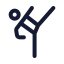 Workoutkicking icon with stroke standard style