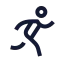 Workoutrun icon with stroke sharp style