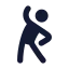 Workoutstretching icon with solid rounded style