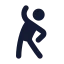 Workoutstretching icon with solid standard style