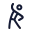 Workoutstretching icon with stroke rounded style