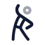 Workoutstretching icon with twotone rounded style