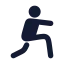 Workoutwarmup icon with solid rounded style