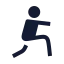 Workoutwarmup icon with solid sharp style