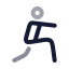 Workoutwarmup icon with twotone rounded style
