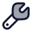 Wrench icon with duotone rounded style