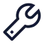 Wrench icon with stroke sharp style