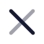 X icon with bulk rounded style