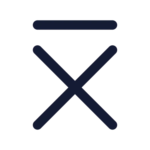 X Line Top Icon in Bulk Rounded style